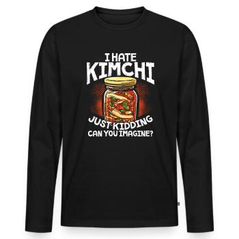 Kimchi Snacks Südkoreanisches köstliches Essen - Männer Premium Bio Langarmshirt - Schwarz - Vorne - Nico (187cm)