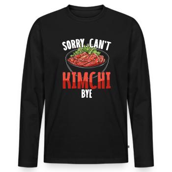 Kimchi Enthusiasten koreanischer Speisen Kimchi - Männer Premium Bio Langarmshirt - Schwarz - Vorne - Nico (187cm)