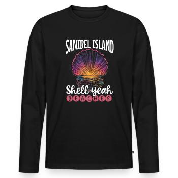 Florida Urlaub, Sommer Souvenirs von Sanibel Islan - Männer Premium Bio Langarmshirt - Schwarz - Vorne - Nico (187cm)