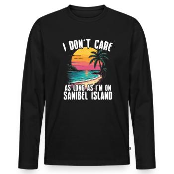 Florida Urlaub, Strand & Sommer auf Sanibel Island - Männer Premium Bio Langarmshirt - Schwarz - Vorne - Nico (187cm)