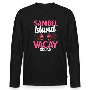 Sanibel Island Strand – Sommerferien in Florida - Männer Premium Bio Langarmshirt - Schwarz - Vorne - Nico (187cm)