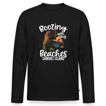 Florida Summer Vacation – Travel on Sanibel Island - Men's Premium Organic Long Sleeve Shirt - black - Front - Nico (187cm)