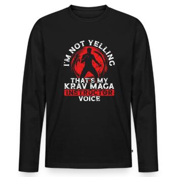 Krav Maga Martial Arts Krav Maga Teacher - Men's Premium Organic Long Sleeve Shirt - black - Front - Nico (187cm)