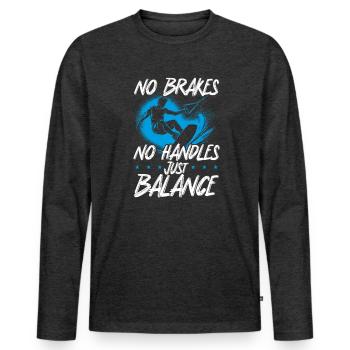 Wakeboard Wakeboarder No Brakes Wakesurf - T-shirt manches longues Premium bio Homme - anthracite chiné - Devant - Nico (187cm)