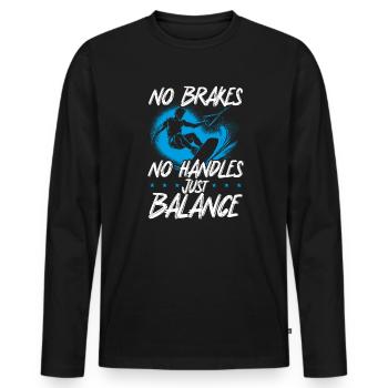 Wakeboard Wakeboarder No Brakes Wakesurf - T-shirt manches longues Premium bio Homme - noir - Devant - Nico (187cm)