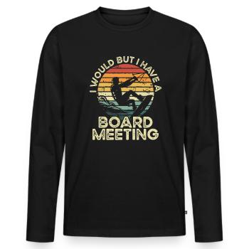 Wakeboard Wakeboard Meeting Wakesurf - T-shirt manches longues Premium bio Homme - noir - Devant - Nico (187cm)