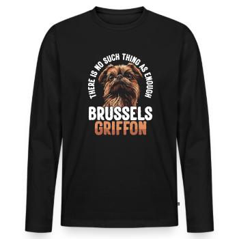 Brüsseler Griffon Welpe Hund Brüsseler Griffon - Männer Premium Bio Langarmshirt - Schwarz - Vorne - Nico (187cm)