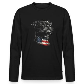 Griffon Welpe Liebhaber Hund Brüsseler Griffon - Männer Premium Bio Langarmshirt - Schwarz - Vorne - Nico (187cm)