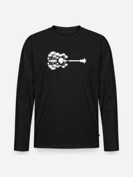 Tropical Sunset Silhouette Design - Men's Premium Organic Long Sleeve Shirt - black