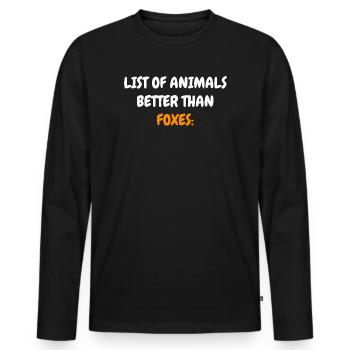 Foxes - Men's Premium Organic Long Sleeve Shirt - black - Front - Nico (187cm)