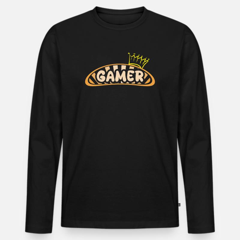 Beruf Gamer - Männer Premium Bio Langarmshirt - Schwarz