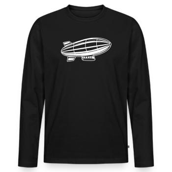 Luftschiff Silhouette Zeppelin - Männer Premium Bio Langarmshirt - Schwarz - Vorne - Nico (187cm)