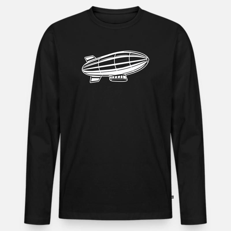 Silhouette de dirigeable Zeppelin T-shirt manches longues Premium bio Homme