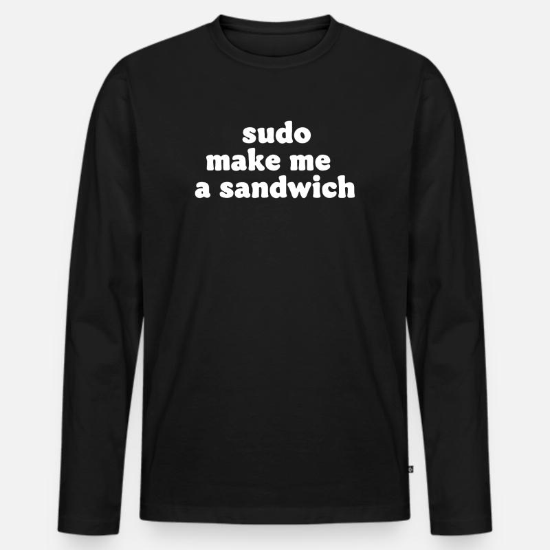 Sudo Kommando Meme Sandwich - Männer Premium Bio Langarmshirt - Schwarz