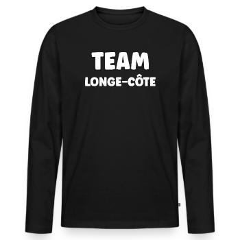 Longe cote - T-shirt manches longues Premium bio Homme - noir - Devant - Nico (187cm)