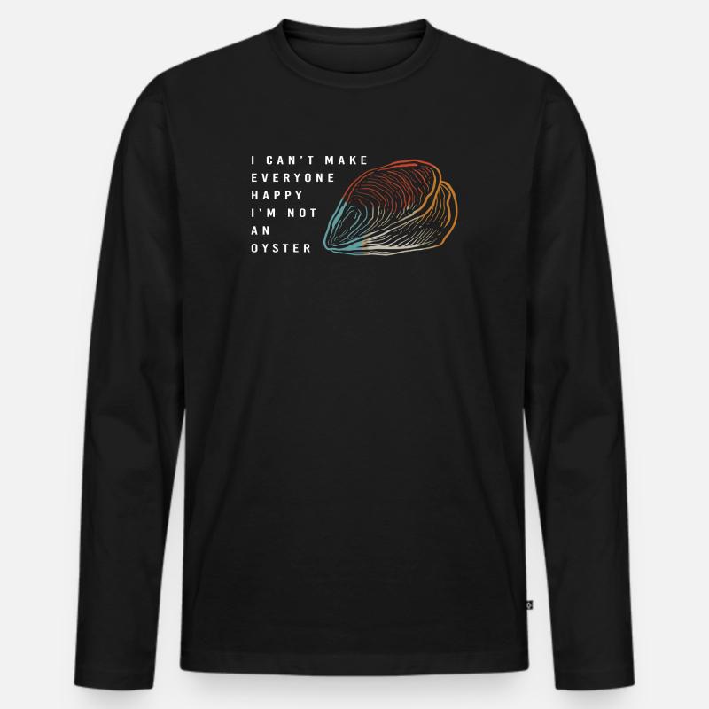 Austern - Männer Premium Bio Langarmshirt - Schwarz