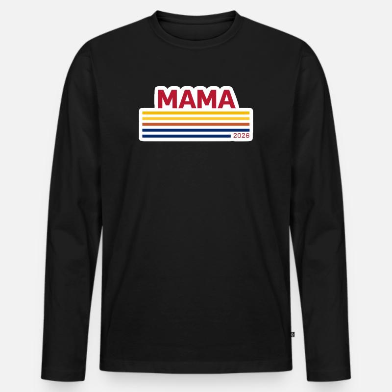 Mama 2026 Retro - Männer Premium Bio Langarmshirt - Schwarz