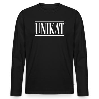 Unique Unique Individuel Valeur de soi unique - T-shirt manches longues Premium bio Homme - noir - Devant - Nico (187cm)