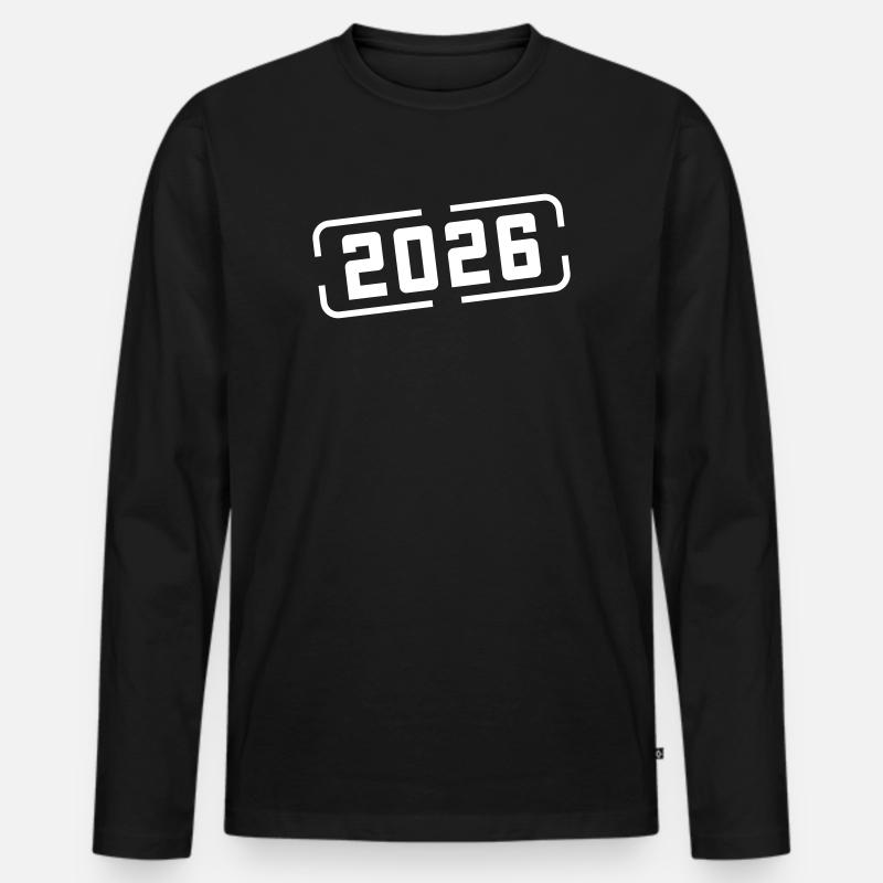 2026 Stempel - Männer Premium Bio Langarmshirt - Schwarz