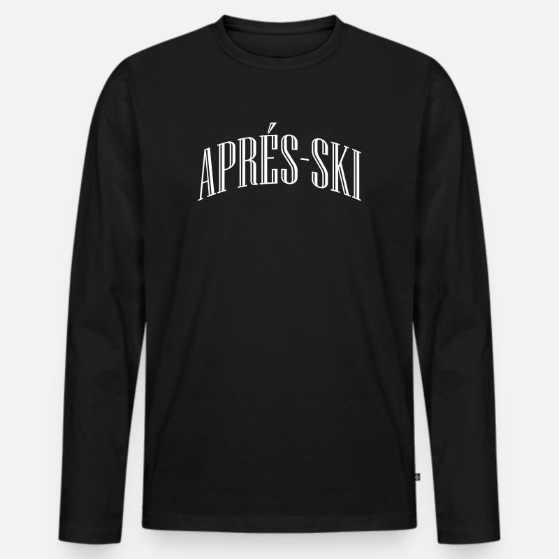 Apres Ski Schriftzug - Männer Premium Bio Langarmshirt - Schwarz