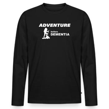 CLIMBING ADVENTURE - Männer Premium Bio Langarmshirt - Schwarz - Vorne - Nico (187cm)