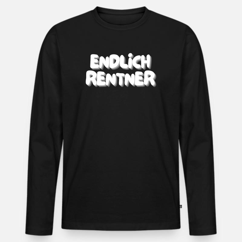 Endlich Rentner - Männer Premium Bio Langarmshirt - Schwarz