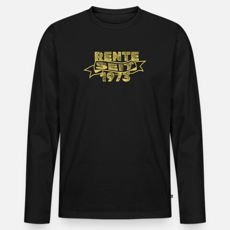 1973 - Männer Premium Bio Langarmshirt - Schwarz