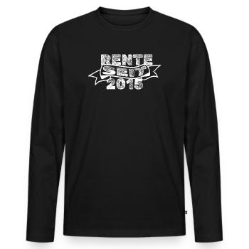 Rentner 2015 - Männer Premium Bio Langarmshirt - Schwarz - Vorne - Nico (187cm)