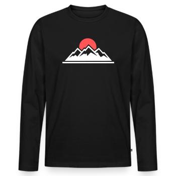 Mountains Sun Hiking Outdoor Alpine Club - Men's Premium Organic Long Sleeve Shirt - black - Front - Nico (187cm)