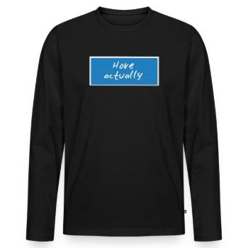En fait - T-shirt manches longues Premium bio Homme - noir - Devant - Nico (187cm)