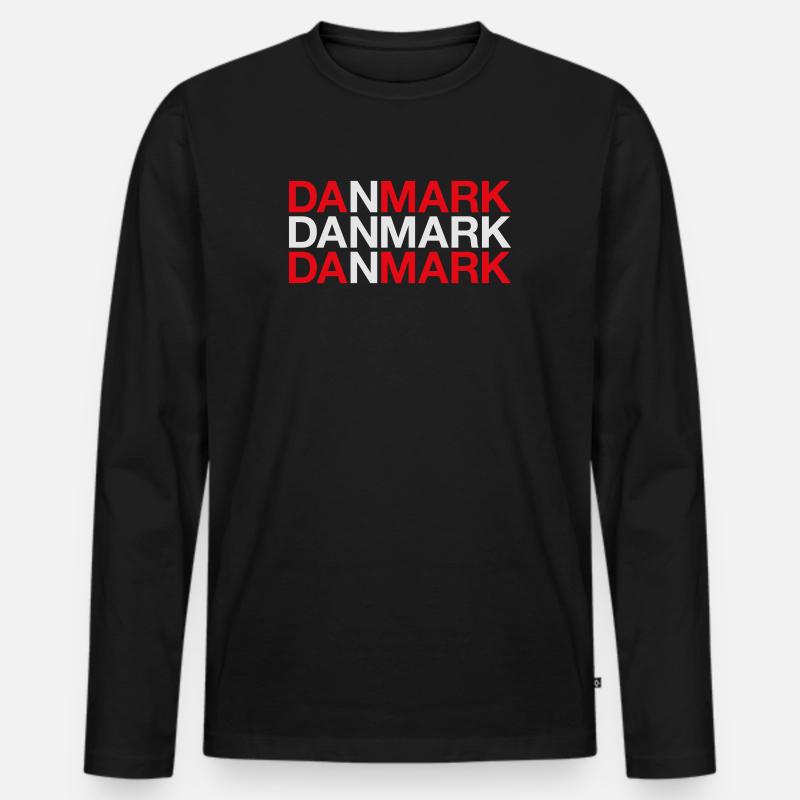 Danmark Denmark Dänemark Flagge - Männer Premium Bio Langarmshirt - Schwarz