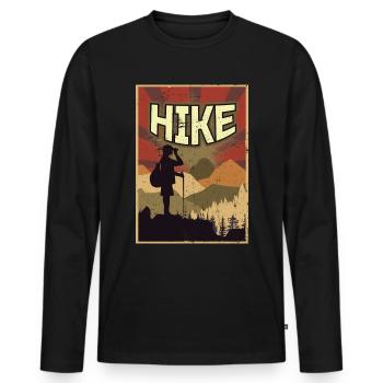 Propagande de marche - T-shirt manches longues Premium bio Homme - noir - Devant - Nico (187cm)