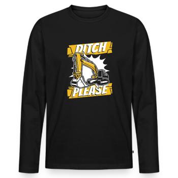Ditch Please Seilbagger Raupenbagger Excavator - Männer Premium Bio Langarmshirt - Schwarz - Vorne - Nico (187cm)
