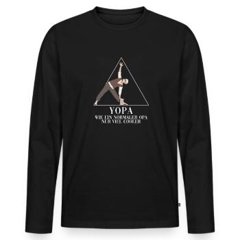 Yopa comme un grand-père normal seulement beaucoup plus cool - T-shirt manches longues Premium bio Homme - noir - Devant - Nico (187cm)