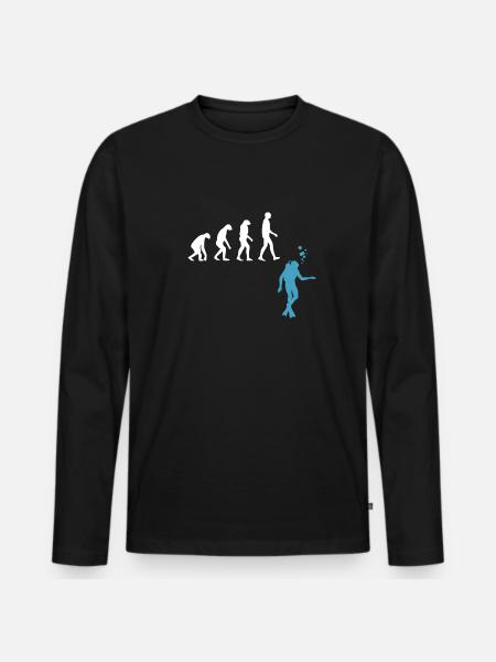 Scuba Diving Evolution Diving Fins - Men's Premium Organic Long Sleeve Shirt - black