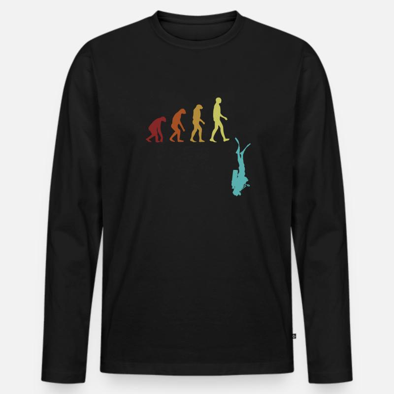 Scuba Diving Evolution Tauchermaske - Männer Premium Bio Langarmshirt - Schwarz