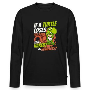 Si une tortue perd sa tortue en carapace - T-shirt manches longues Premium bio Homme - noir - Devant - Nico (187cm)