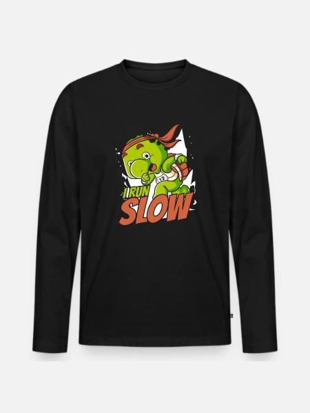 Jeg løber langsom vandskildpadde kæmpe skildpadde skildpadde - Premium økologisk langærmet T-shirt til mænd - sort