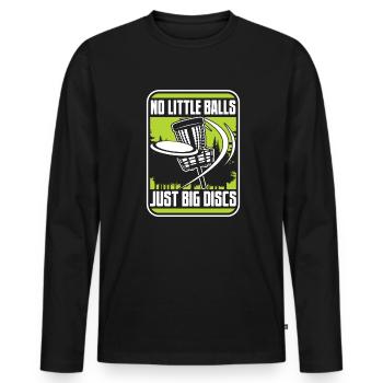 Pas de petites balles juste de gros disques Frisbee Golf - T-shirt manches longues Premium bio Homme - noir - Devant - Nico (187cm)