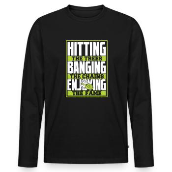 Frapper des arbres en frappant des chaînes jouissant de la gloire - T-shirt manches longues Premium bio Homme - noir - Devant - Nico (187cm)