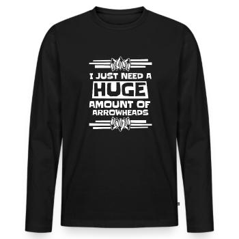 Need Huge Amount Of Arrowheads Hunting Tips - Men's Premium Organic Long Sleeve Shirt - black - Front - Nico (187cm)