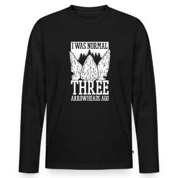 J’étais normal il y a trois pointes de flèches Conseils de chasse - T-shirt manches longues Premium bio Homme - noir - Devant - Nico (187cm)