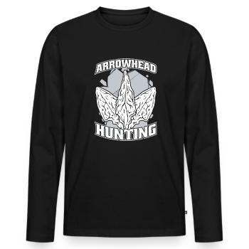 Conseils de chasse à la pointe de flèche Chasseur de pointes de flèches - T-shirt manches longues Premium bio Homme - noir - Devant - Nico (187cm)