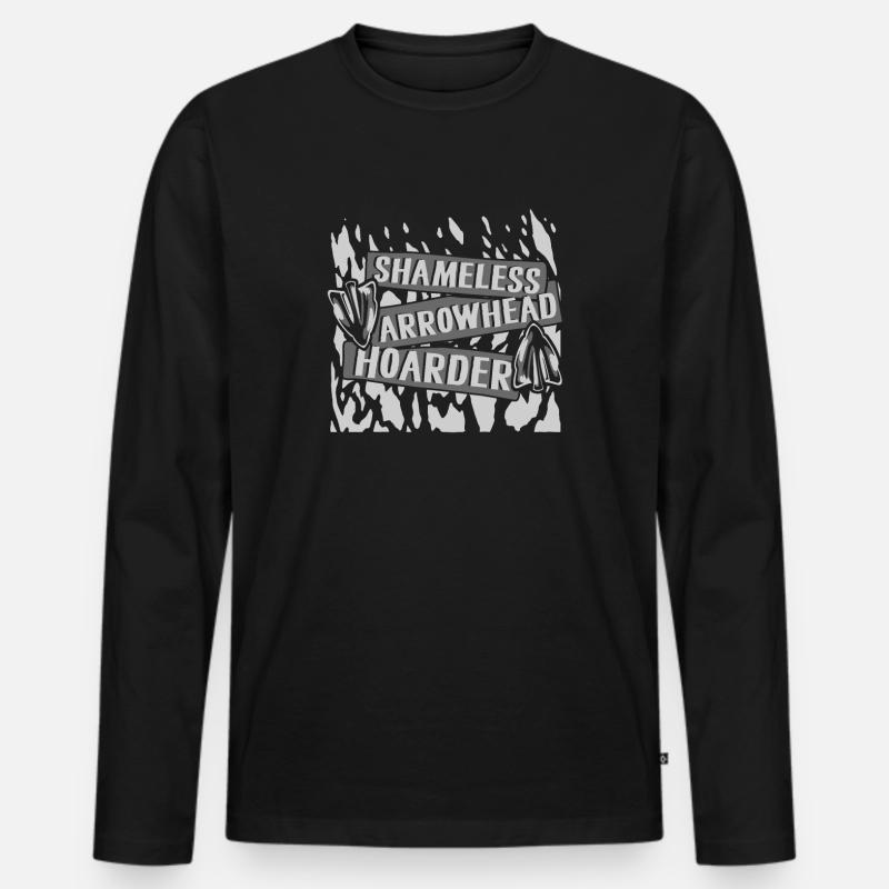 Shameless Arrowhead Hoarder Jagdspitzen - Männer Premium Bio Langarmshirt - Schwarz