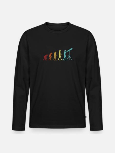 Astronomy Evolution Starry Sky Cosmologist - Men's Premium Organic Long Sleeve Shirt - black