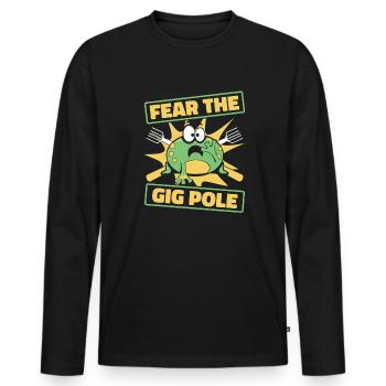 Fear The Gig Pole Toad Tadpole Tree Frog - Men's Premium Organic Long Sleeve Shirt - black - Front - Nico (187cm)