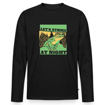 Let's Strike At Night Toad Tadpole Frog - Men's Premium Organic Long Sleeve Shirt - black - Front - Nico (187cm)