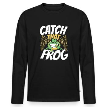 Catch That Frog Tree Frog Toad Tadpole - Men's Premium Organic Long Sleeve Shirt - black - Front - Nico (187cm)