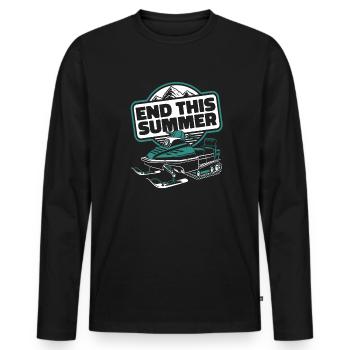 Fin de l’été Moto de neige Motoneige Motoneige - T-shirt manches longues Premium bio Homme - noir - Devant - Nico (187cm)