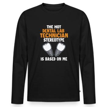 Hot Dental Lab Technician Stereotype Zahnlabor - Men's Premium Organic Long Sleeve Shirt - black - Front - Nico (187cm)